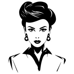 Woman Profile Silhouettes - Vector Illustration