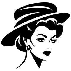 Woman Profile Silhouettes - Vector Illustration