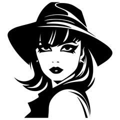 Woman Profile Silhouettes - Vector Illustration