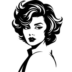 Woman Profile Silhouettes - Vector Illustration