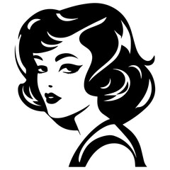 Woman Profile Silhouettes - Vector Illustration