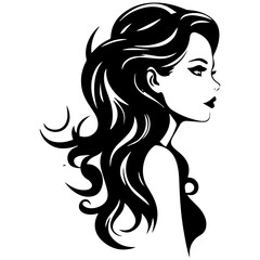 Woman Profile Silhouettes - Vector Illustration
