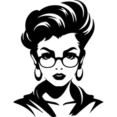 Obraz premium Woman Profile Silhouettes - Vector Illustration