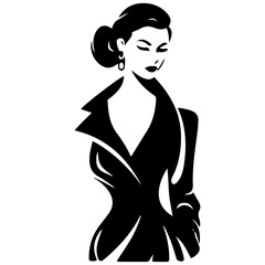 Woman Profile Silhouettes - Vector Illustration