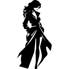 Woman Profile Silhouettes - Vector Illustration