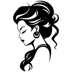 Woman Profile Silhouettes - Vector Illustration
