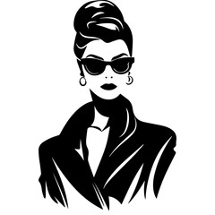 Woman Profile Silhouettes - Vector Illustration