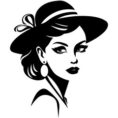 Woman Profile Silhouettes - Vector Illustration