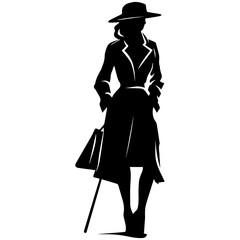 Woman Profile Silhouettes - Vector Illustration