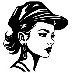 Woman Profile Silhouettes - Vector Illustration