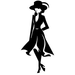 Woman Profile Silhouettes - Vector Illustration