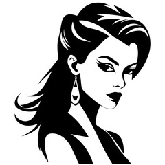 Woman Profile Silhouettes - Vector Illustration
