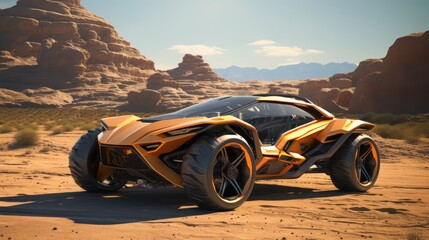 Fototapeta na wymiar Futuristic Desert Roamer: Luxury Off-Road Triumph