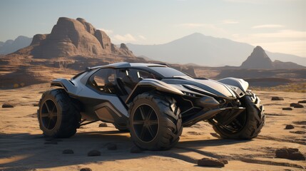 Fototapeta na wymiar Desert Dominance: A State-of-the-Art Auto Conquers