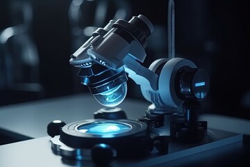 microscope in laboratory, robotic microscope