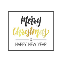 Handwritten Christmas and New Year greetings, modern calligraphy lettering