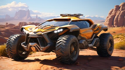 Luxurious All-Terrain Vehicle Roams Desert Terrain