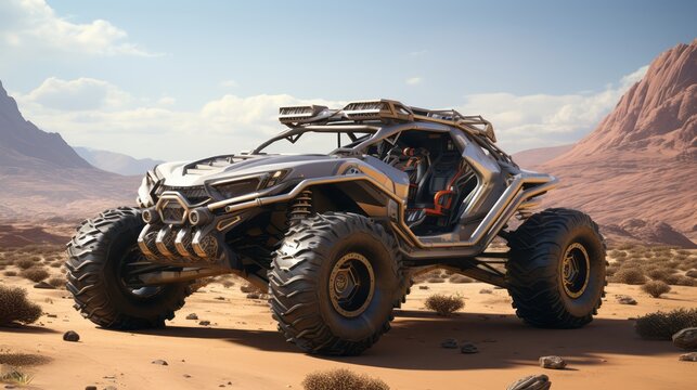 All-Terrain Marvel: Futuristic Desert Roaming