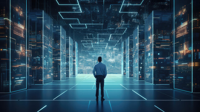 A data center architect designing innovative solutions for data storage and server management