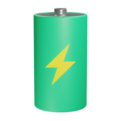 3d illustration of battery icon