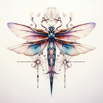 Dragonfly tattoo chest, tattoo sketch#15