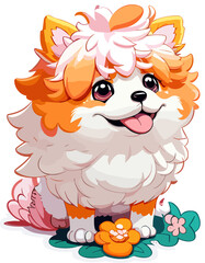 Obraz na płótnie Canvas Shiba Love: Adorable Doggy Stickers