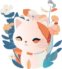 Fototapeta na wymiar Cat Nap Chronicles: Cozy Kitty Stickers