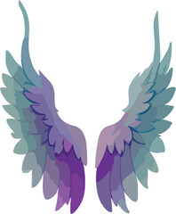 Obraz premium Angel Wings Heart Vector Illustration