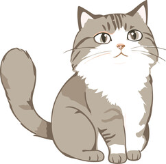 Obraz premium Playful Paws A Collection of Cute Cat Illustrators, Perfect for Adding Feline Charm and Whimsy to Your Creative Projects, Ideal for Cat Lovers and Beyond