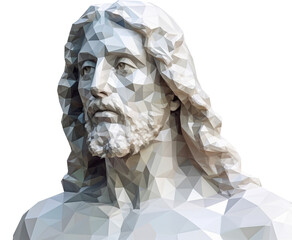 Fictional character Jesus Christ high poly geometric portrait. 