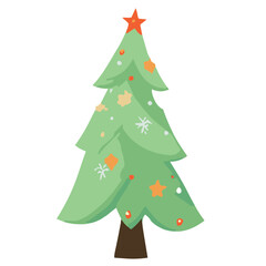 Cute Christmas Tree Vector: Adorable and Festive Holiday Illustration for Greeting Cards, Decorations, and More