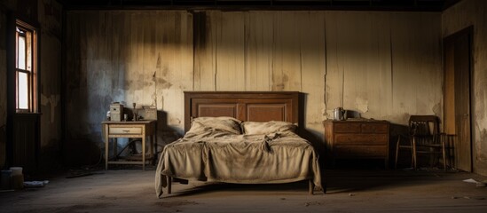 Abandoned mining town house s bedroom
