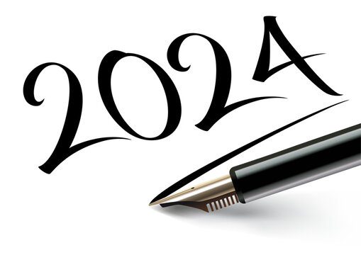 œux 2020 inscrit sur un papier blanc à l'encre noir avec un stylo