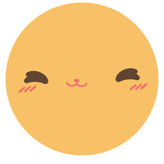 Joyful Yellow Cartoon Smiley Face Illustration with Happy Expression, Vector Design for Emoticon Button