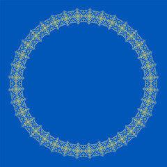 Vector illustration of Ukrainian ornament in ethnic style, identity, vyshyvanka, embroidery for print clothes, websites, banners. Background. Geometric design, border, copy space, frame