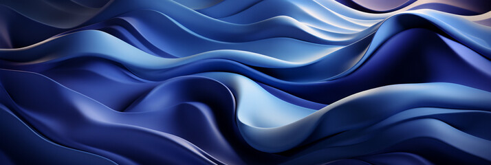 Fototapeta premium Dark blue paper waves abstract banner design. Elegant wavy vector background made with AI