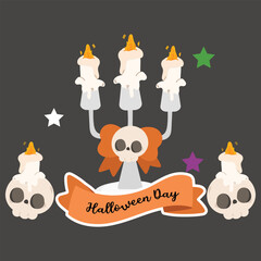 cartoon happy Halloween fun illustration spooky slogan t-shirt decoration vector