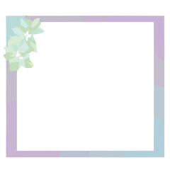 Floral Frame for Photo with Pink Flowers and Green Leaves