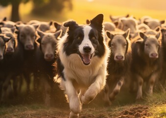 The Border Collie is a breed of herding dog - obrazy, fototapety, plakaty