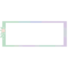 Floral Frame for Photo with Pink Flowers and Green Leaves