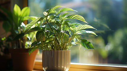 Plant on the windowsill.