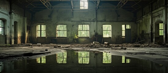 Fototapeta na wymiar Abandoned living quarters inside an old Latvian military building