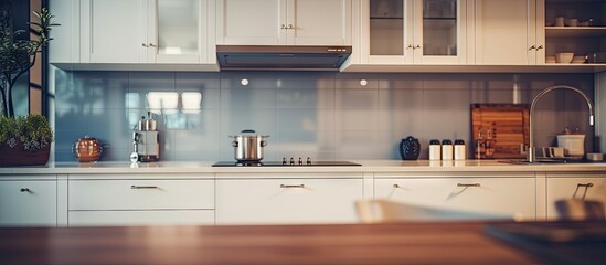 Blur image of contemporary kitchen interior