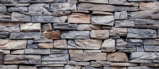 Closeup view of modern shale stones background with copy space