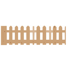 Fototapeta premium Isolated Wooden Fence with Brown Planks and Grass Background - Vector Illustration for Garden Design and Nature Protection