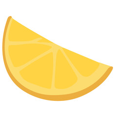Isolated slice of citrus fruits: orange and lemon, fresh and juicy, on white background