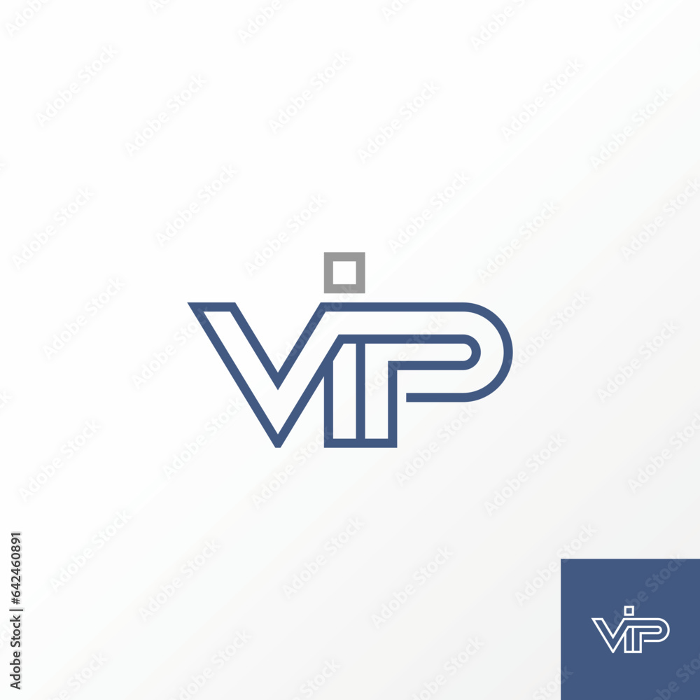 Poster logo design graphic concept creative abstract premium vector stock initial letter vip font with doub