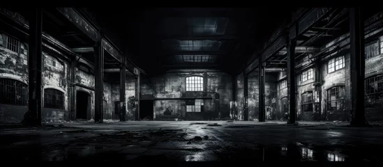 Keuken spatwand met foto abandoned factory in ruins © HN Works