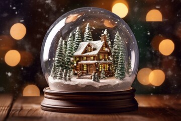 Fototapeta premium Snow globe in the window