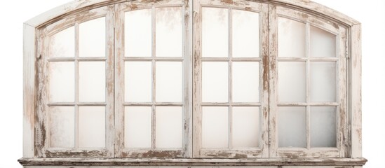 Clipped path of vintage window on white background